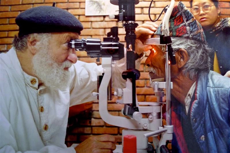 Dr. Litwin examining Mani-Lal, a honey hunter in Nepal Richard Litwin, M.D.