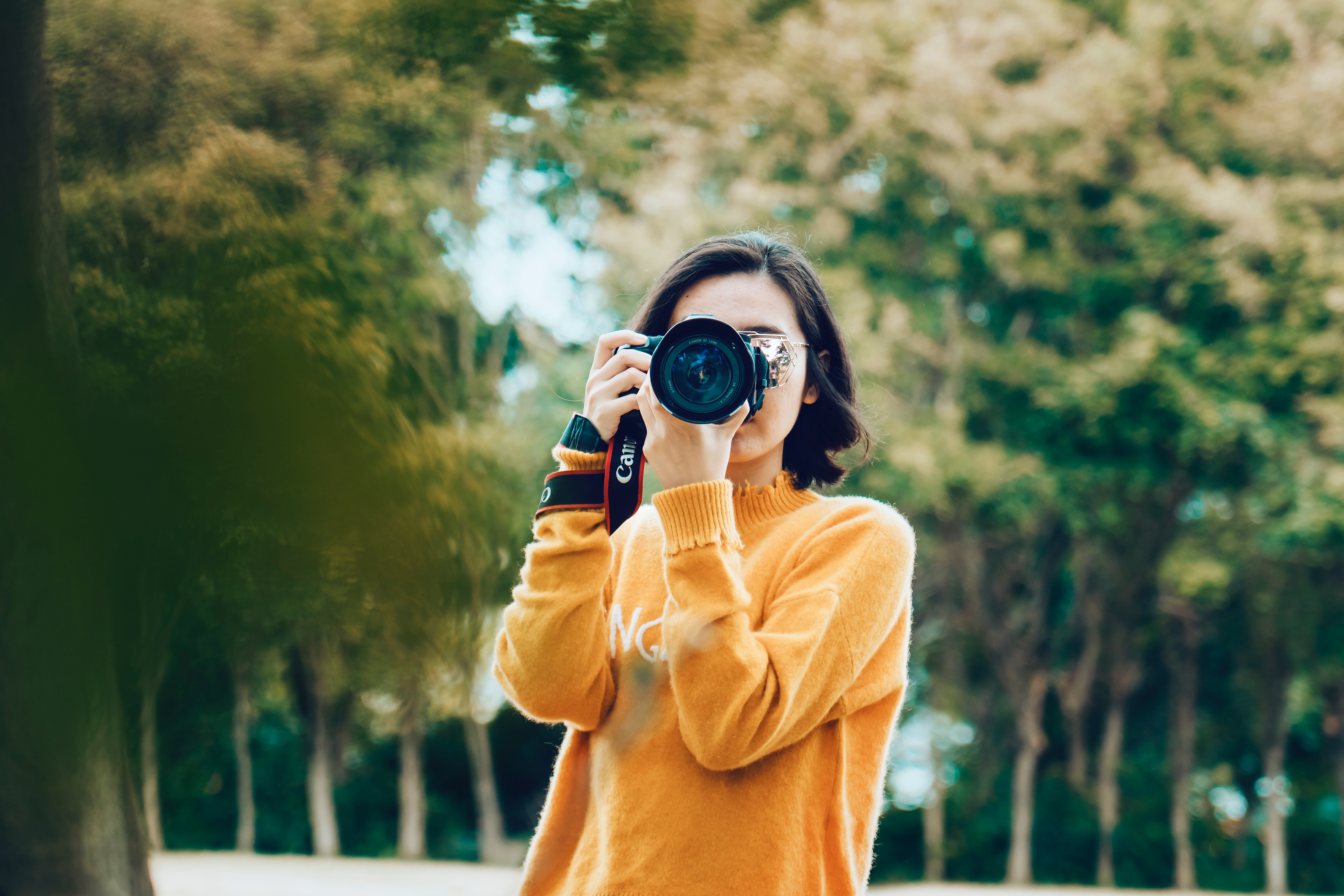 woman taking a picture